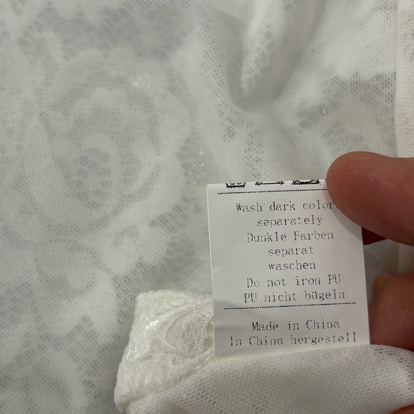 Belle Poque White Lace Cropped Bolero Shrug Long Sleeve Bridal Formal Top 2XL - Picture 11 of 13